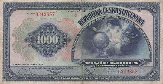1000 Korun 1932 Banknote